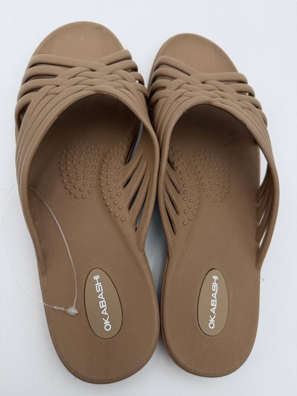 Okabashi Women's Chai / Tan Woven Slide Sandals - Picture 6 of 9